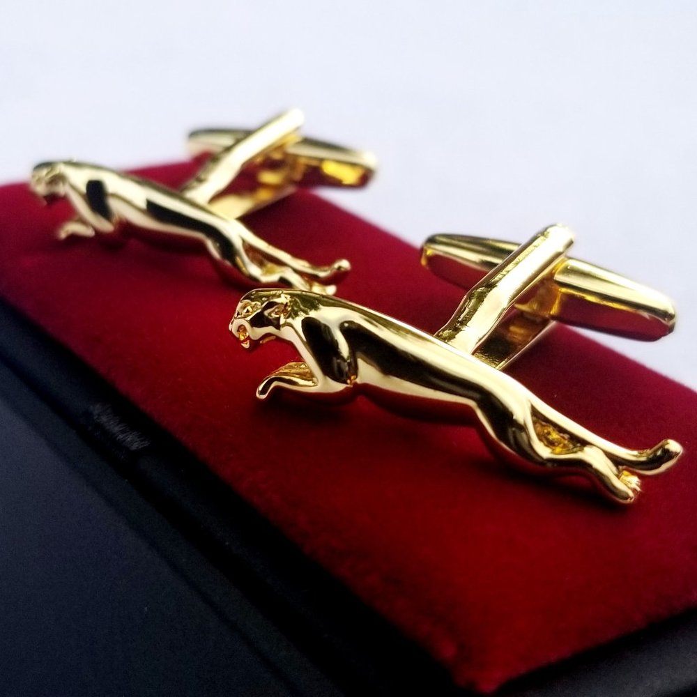 18k Gold Plated Jaguar Cufflinks For Men Car Jewelry Wedding Gift Luxury 2026 - Picture 13 of 13